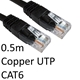 RJ45 (M) to RJ45 (M) CAT6 0.5m Black OEM Moulded Boot Copper UTP Network Cable - Image 3