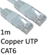 RJ45 (M) to RJ45 (M) CAT6 1m White OEM Moulded Boot Copper UTP Network Cable - Image 3