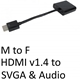 HDMI 1.4 (M) to SVGA & Audio (F) Black OEM Converter Adapter - Image 3