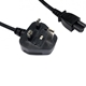 1.8m UK 3 Pin Plug To IEC C5 (Clover) 5 Amp Fuse Mains Extension Cable - Black - Image 3