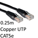RJ45 (M) to RJ45 (M) CAT5e 0.25m Black OEM Moulded Boot Copper UTP Network Cable - Image 3