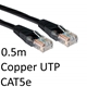 RJ45 (M) to RJ45 (M) CAT5e 0.5m Black OEM Moulded Boot Copper UTP Network Cable - Image 3