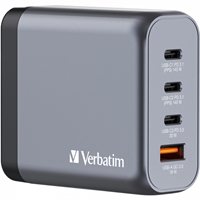 Verbatim GNC-140 GaN Charger 140W with 2 x USB-C PD 140W / 1 x USB-C PD 20W / 1 x USB-A QC 3.0 (EU/UK/US)