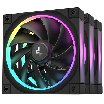 DeepCool FL12 120mm PWM 3 Pack Fan - High Performance, Low Noise, Fluid Dynamic Bearing, 36 ARGB LEDs, 500-2150 RPM, 55 CFM Airflow, 4-Pin PWM Control - Image 2