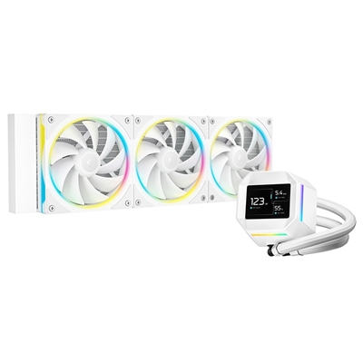 DeepCool LM360 Liquid CPU Cooler with 2.4" IPS Display, 360mm AIO, Triple 120mm ARGB Fans, Anti-Leak Technology, PWM Pump, Intel LGA 1851/1700 & AMD AM5 Compatible, White - Image 2