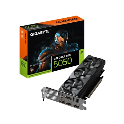 Gigabyte NVIDIA GeForce RTX 5050 OC Low Profile 8GB GDDR6 Graphics Card, 2560 CUDA Cores, 2587 MHz Core Clock, Triple Fan, 2x DisplayPorts / 2x HDMI Ports - Image 2