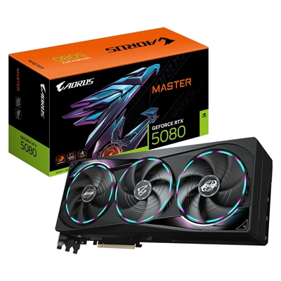 Gigabyte NVIDIA GeForce RTX 5080 AORUS MASTER 16GB GDDR7 Graphics Card, 10752 CUDA Cores, 2805 MHz Core Clock, Triple Fan, RGB, 3x DisplayPorts / 1x HDMI Port - Image 2