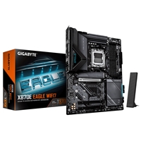 Gigabyte X870E EAGLE WIFI7 AMD AM5 Socket Motherboard, ATX, 4x DDR5 Slots, 4x M.2 Sockets, Fitted I/O Shield, 5GbE LAN, Wi-Fi 7, 1x HDMI Port / 2x USB-C (USB4)