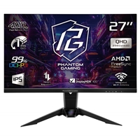 ASRock Phantom Gaming PG27QFW2A 27 Inch QHD (2560 x 1440) IPS Gaming Monitor, 400Hz 1ms (MPRT) Response Time, 2 x HDMI 2.0, 1 x DisplayPort 1.4, Height Adjustable