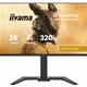 iiyama G-Master GB2591HSU-B1 24.5-Inch Fast IPS LCD, 1920x1080, up to 320Hz, 350 cd/m2 Brightness, 0.4ms MPRT , 2 x HDMI 2.1 + 1 x DP, USB Hub 2x USB 3.2 + 2x USB-C, G-SYNC Compatible/FreeSync Premium, HDR10, 2x2W Speakers, Aux, Height Adjustable Stand - Image 3
