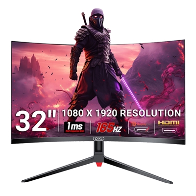 piXL CM32GF5 32 Inch 165Hz HDR Full HD Curved Gaming Monitor with AMD FreeSync & Nvidia G-Sync, 1920 x 1080 Resolution, 1ms Response Time, DisplayPort, HDMI & VESA Mount - Image 2