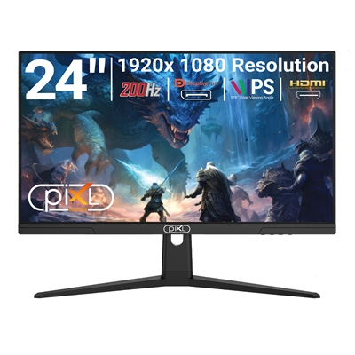 piXL X-Series GS24IDPHA 24.5 Inch Full HD IPS Gaming Monitor with 200Hz Refresh Rate, 1920 x 1080 Resolution, 0.5ms Response Time, HDMI 2.0 & DisplayPort 1.4 - Image 2