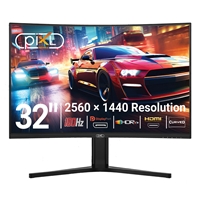 piXL X-Series GS32QIDPHA 32 Inch QHD IPS, Curved (1500R) Gaming Monitor with 180Hz Refresh Rate, 2560 x 1440 Resolution, 1ms Response Time, HDR10+, Adaptive Sync, 2x HDMI 2.1 & 2x DisplayPort 1.4, Height Adjustable