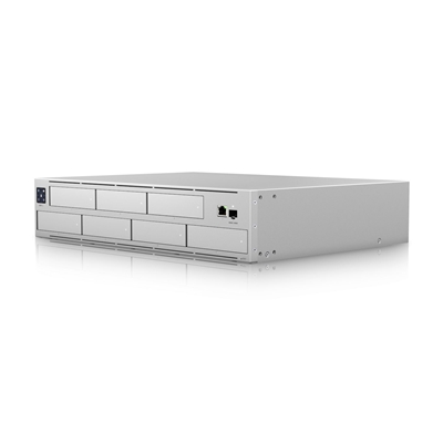 Ubiquiti UNVR-PRO UniFi Protect 7 Bay Network Video Recorder Pro, UniFi Protect Console, 7x 2.5/3.5 Inch Drive Bays, 10G SFP+ Port, Gigabit RJ45 Port, 2U Rack, 1.3 Inch Touchscreen - Image 2