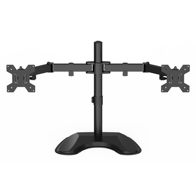 GameMax Dual Monitor Arm Stand LCD Desk Mount Freestanding For Two 13 Inch To 27 Inch Monitors, VESA Dimensions Of 75x75 mm or 100x100 mm, 180 Degrees Swivel, Black - Image 2