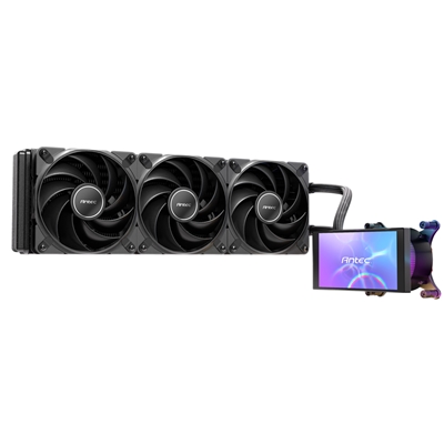 Antec Vortex View 360 Black AIO Liquid CPU Cooler, Massive 5-Inch Rotatable IPS LCD Display, 9th Gen Asetek Pump for 400W TDP, Triple 120mm PWM Fans, ARGB Backglow - Image 2