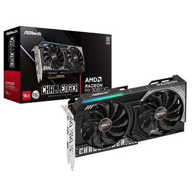 ASRock AMD Radeon RX 9060 XT Challenger OC 16GB GDDR6 Graphics Card, 2048 Streams, 3290 MHz Boost Clock, Dual Fan, 2x DisplayPorts / 1x HDMI Port - Image 2