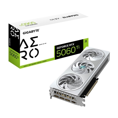 Gigabyte NVIDIA GeForce RTX 5060 Ti AERO OC 8GB GDDR7 Graphics Card, 4608 CUDA Cores, 2647 MHz Core Clock, Triple Fan, 3x DisplayPorts / 1x HDMI Port - Image 2