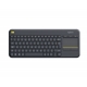Logitech K400 Plus Wireless Touch TV Keyboard With Easy Media Control and Built-in Touchpad, HTPC Keyboard for PC-connected TV, Windows, Android, Chrome OS, Laptop, QWERTY UK English Layout, Black - Image 3