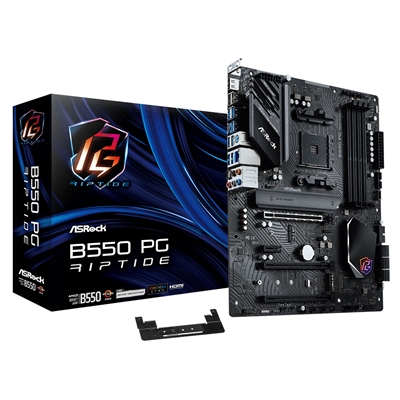 ASRock B550 PG RIPTIDE AMD AM4 Socket Motherboard, ATX, 4x DDR4 Slots, 2x M.2 Sockets, 2.5GbE LAN, 1x HDMI Port - Image 2
