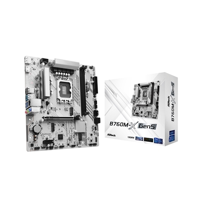 ASRock B760M-X Gen5 Intel 1700 Socket Motherboard, Micro-ATX, 2x DDR5 Slots, 2x M.2 Sockets, 2.5GbE LAN, 1x DisplayPort / 1x HDMI Port - Image 2