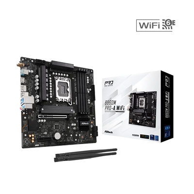 ASRock B860M Pro-A WiFi Intel 1851 Socket Motherboard, Micro-ATX, 4x DDR5 Slots, 3x M.2 Sockets, 2x USB-C Port, 2.5GbE LAN, Wi-Fi 6E, 1x DisplayPort / 1x HDMI Port - Image 2
