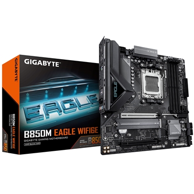 Gigabyte B850M Eagle WIFI6E AMD AM5 Socket Motherboard, Micro-ATX, 4x DDR5 Slots, 2x M.2 Sockets, Fitted I/O Shield, 2.5GbE LAN, Wi-Fi 6E, 2x DisplayPorts / 1x HDMI Port - Image 2