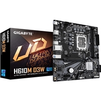 Gigabyte H610M D3W (Rev. 1.1) Intel 1700 Socket Motherboard, Micro-ATX, 2x DDR5 Slots, 1x M.2 Socket, GbE LAN, 1x DisplayPort / 1x HDMI Port