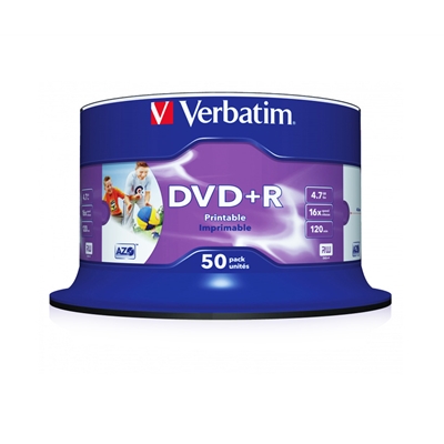 Verbatim DVD+R 16X 4.7GB 50 Pack Spindle Wide Inkjet Printable No ID - Image 2
