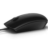 Dell MS116 Wired USB Mouse, 2-Buttons, 1000dpi and Optical Tracking, Ambidextrous Design for PC, Mac and Laptop, Black