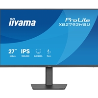iiyama ProLite monitor XB2793HSU-B1 Height Adjustable, 27" IPS, 120Hz, Black, 4-side slim bezel and C energy class, HDMI, Display Port, USB Hub