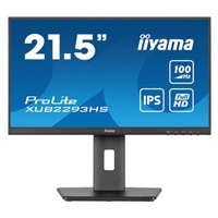 iiyama PROLITE XUB2293HS-B6 22 inch IPS Monitor, Full HD, 1ms, HDMI, DisplayPort, Freesync, 100Hz, Speakers, Black, Internal PSU, Height Adjust, Pivot, ACR, VESA