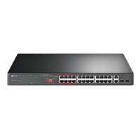 TP-Link TL-SL1226P 24-Port Metal 10/100Mbps + 2-Port Gigabit Unmanaged PoE+ Switch (250W)