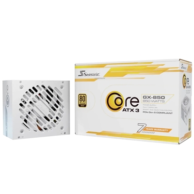 Seasonic CORE GX ATX 3.1 (SRP-CGX851-A5A32SF-W) 850W PSU, 120mm Fan, 80 PLUS Gold, Fully Modular, Individual White Cables with Braided Pattern, 7 Years Warranty - WHITE - Image 2