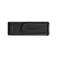 Kingston DataTraveler Exodia S DTXS/64GB USB Flash Drive, 64GB, USB 3.2, Black, Swivel Cap Design