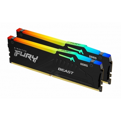 Kingston FURY Beast KF552C40BB2AK2-64 64GB (2x 32GB) U-DIMM System Memory, 5200MHz, DDR5, CL40, Black, RGB, Intel XMP - Image 2