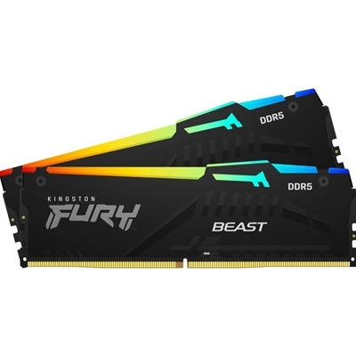 Kingston FURY Beast KF556C36BBEAK2-32 32GB (2x 16GB) U-DIMM System Memory, 5600MHz, DDR5, CL36, Black, RGB, Intel XMP, AMD EXPO - Image 2