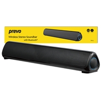 Prevo MS03 Wireless Bluetooth Speaker with Bluetooth, USB & SD, Space-Saving Wireless Speaker for TV, Home Entertainment System, PC, Mobile Device & Gaming Consoles